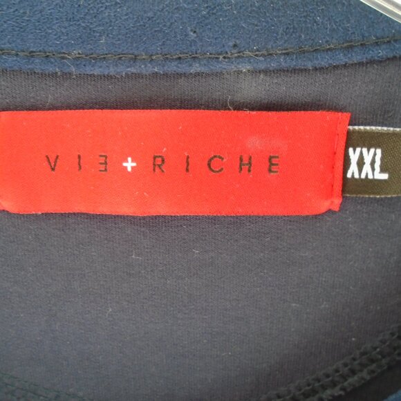 Vie + Riche Paris Mens Quarterback God Graphic Tee Shirt Size XXL Blue - Picture 2 of 6